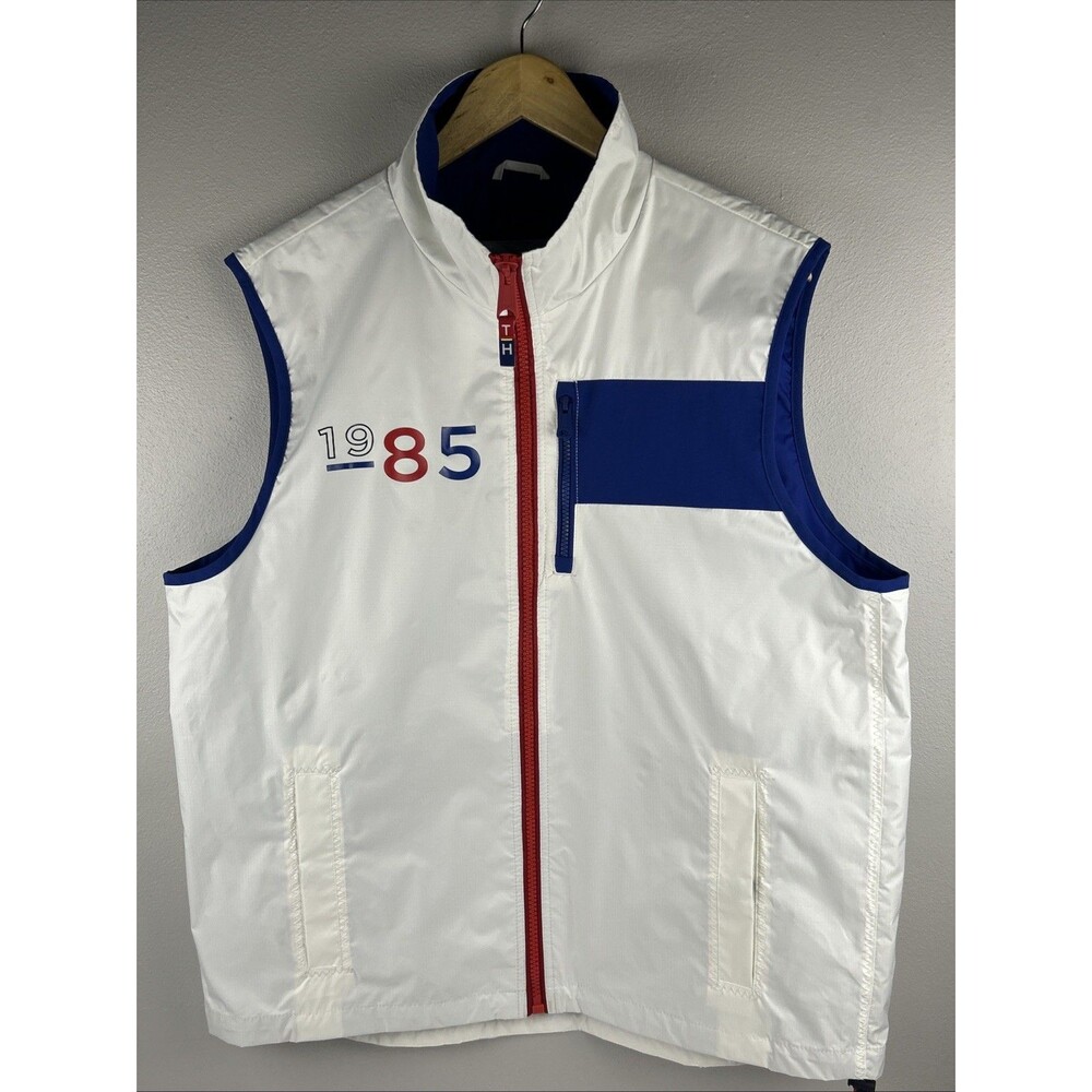 Tommy hilfiger Heritage Collection 1985 Sailing Gear Vest SIze L White Nylon Y2k